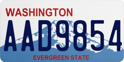 WA license plate AAD9854
