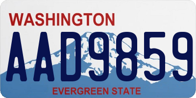 WA license plate AAD9859