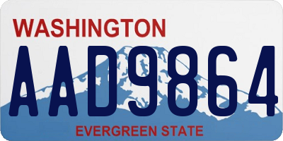 WA license plate AAD9864