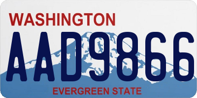 WA license plate AAD9866