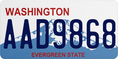 WA license plate AAD9868