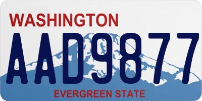 WA license plate AAD9877