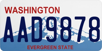 WA license plate AAD9878