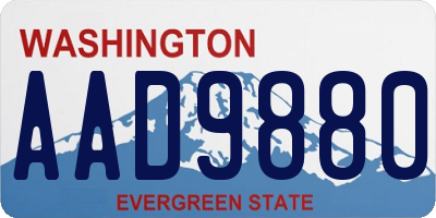 WA license plate AAD9880