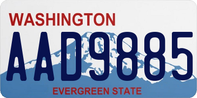 WA license plate AAD9885