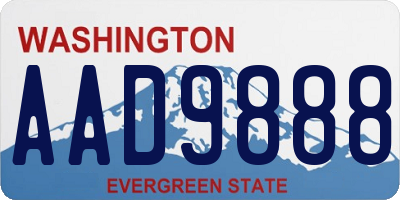 WA license plate AAD9888