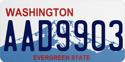 WA license plate AAD9903