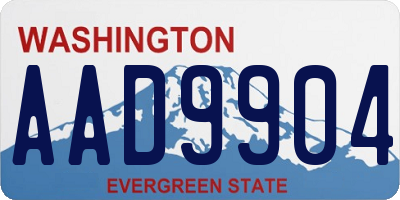 WA license plate AAD9904