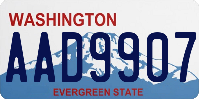 WA license plate AAD9907