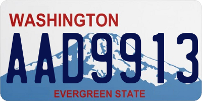WA license plate AAD9913