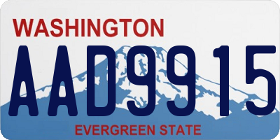 WA license plate AAD9915