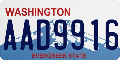 WA license plate AAD9916