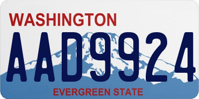 WA license plate AAD9924