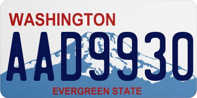 WA license plate AAD9930