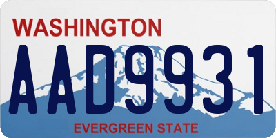 WA license plate AAD9931