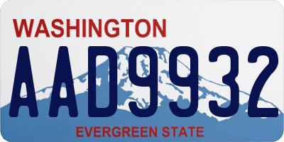 WA license plate AAD9932