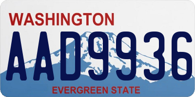 WA license plate AAD9936