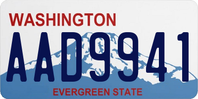 WA license plate AAD9941