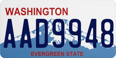 WA license plate AAD9948