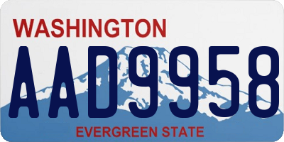 WA license plate AAD9958