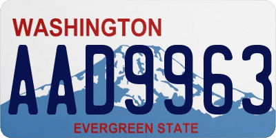 WA license plate AAD9963