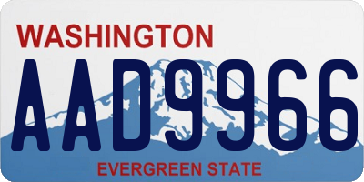 WA license plate AAD9966
