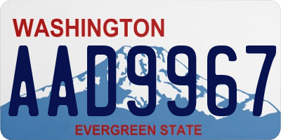 WA license plate AAD9967