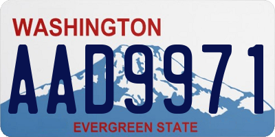WA license plate AAD9971