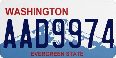 WA license plate AAD9974