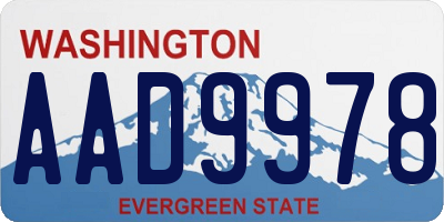WA license plate AAD9978