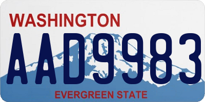 WA license plate AAD9983