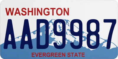 WA license plate AAD9987
