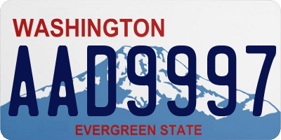 WA license plate AAD9997