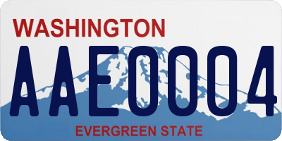 WA license plate AAE0004