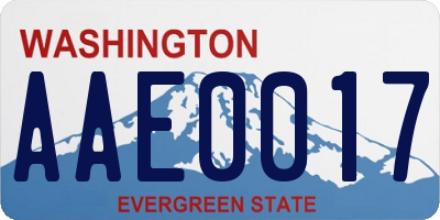 WA license plate AAE0017