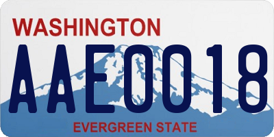 WA license plate AAE0018