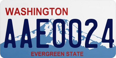 WA license plate AAE0024