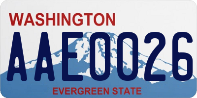 WA license plate AAE0026
