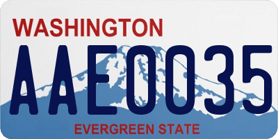 WA license plate AAE0035