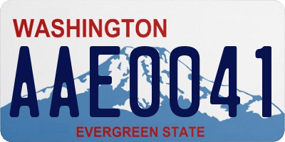 WA license plate AAE0041