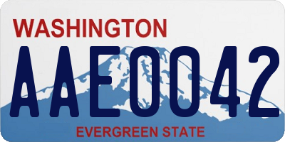 WA license plate AAE0042