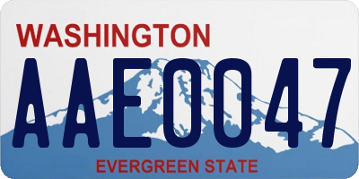 WA license plate AAE0047