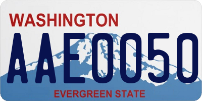 WA license plate AAE0050