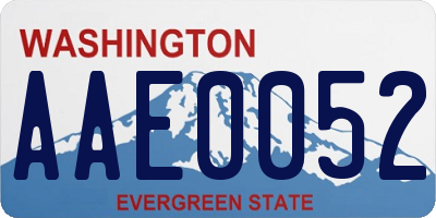 WA license plate AAE0052