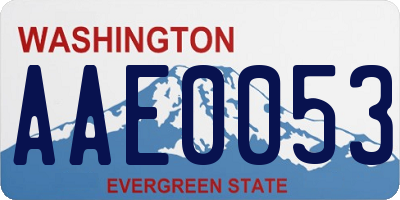 WA license plate AAE0053