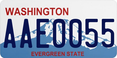 WA license plate AAE0055