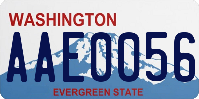 WA license plate AAE0056