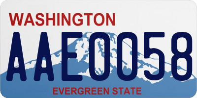 WA license plate AAE0058