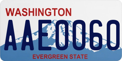 WA license plate AAE0060