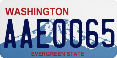 WA license plate AAE0065